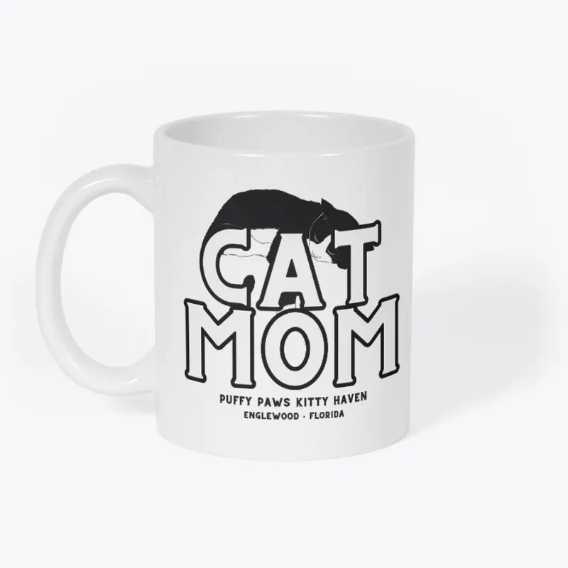 Cat Mom - Black and White